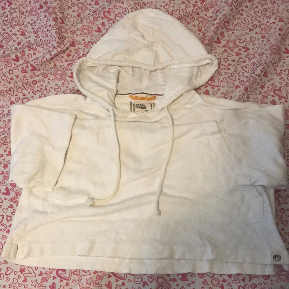Free Planet Short Sleeve Kangaroo Pouch Hoodie L